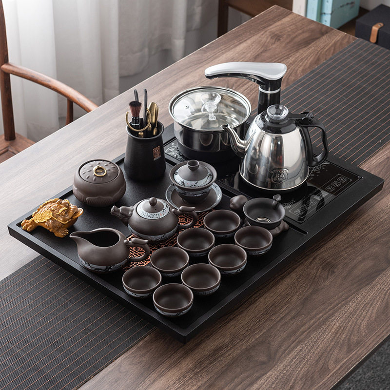实木茶盘家用功夫茶具套装茶台托盘茶托茶海茶道整套简约科技木