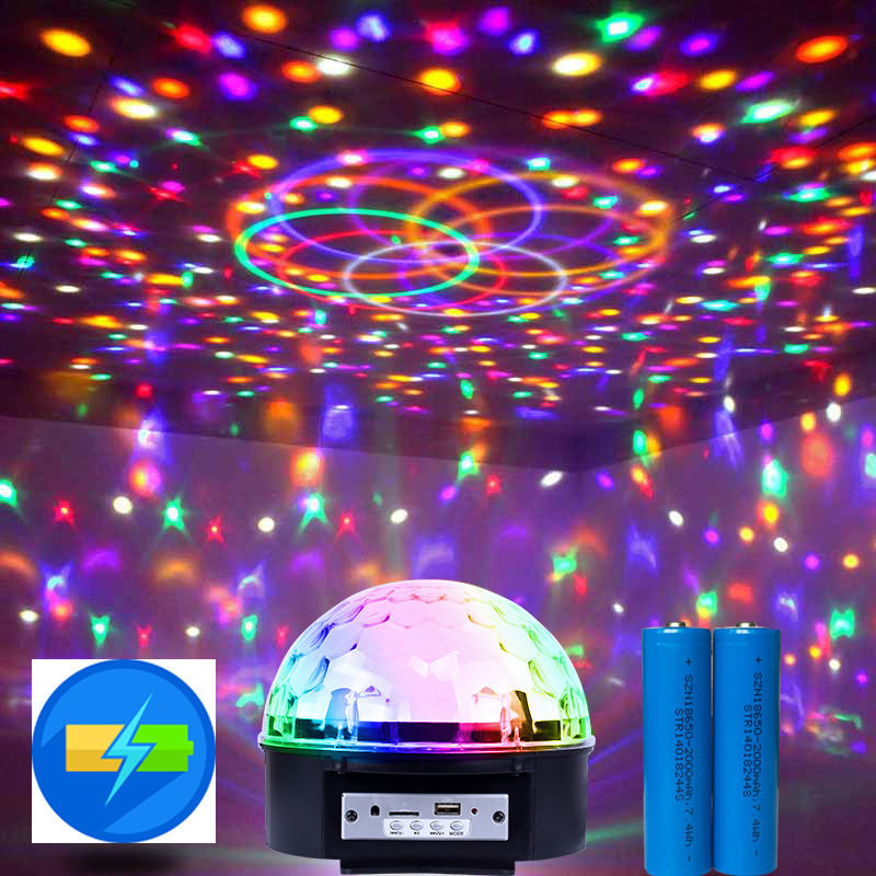 新款充电水晶魔球声控舞台灯光主播led闪灯KTV酒吧激光灯户外