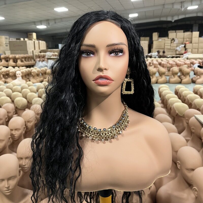 假发模特头欧美肤色头模女半身模特头PVC仿真人饰品帽子拍照道具