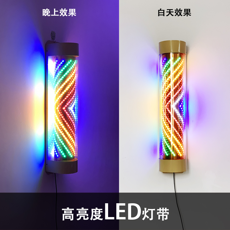 A12美发转灯理发店LED电机旋转灯潮流户外节能挂壁复古发廊