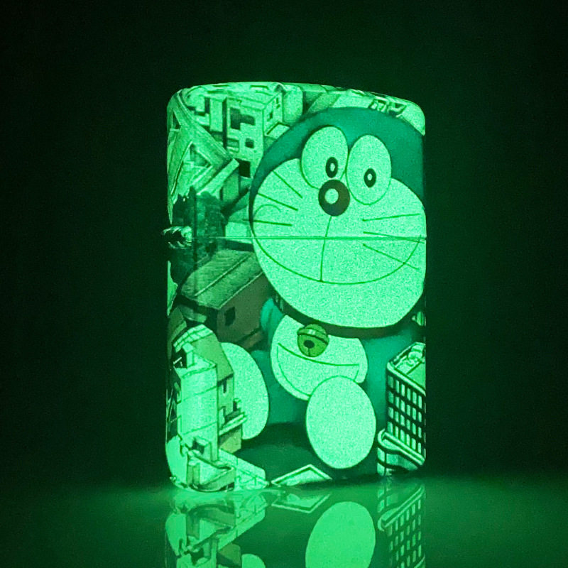 zorro佐罗夜光叮当猫哆啦a梦创意打火机黄铜彩印打火机厂家
