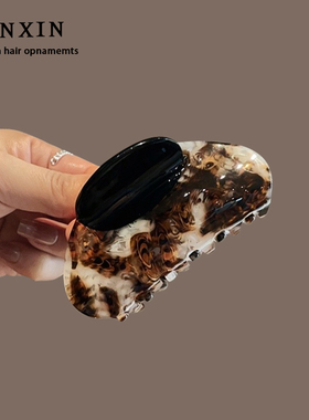 韩国ins中号醋酸抓夹小众设计撞色气质百搭鲨鱼夹后脑勺马尾夹子