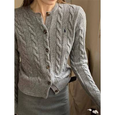 巨好看2025秋冬爆厚款羊毛针织开衫外套女圆领麻花毛衣宽松大码潮