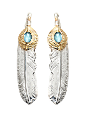 GODSUNS金绳蓝托帕上金葵扇羽毛