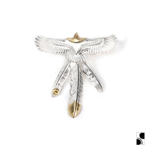 GODSUNS迷你金头鹰先金羽毛吊坠