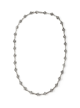 希腊手工特别纯银梅花十字项链