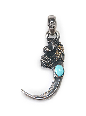 =silvarie=MAD CULT 日本定制款复古溶金点缀松石鹰爪纯银吊坠