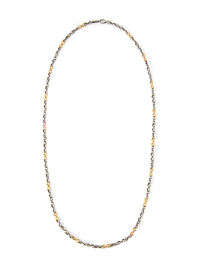 =silvarie=GEROCHRISTO 希腊手工4.7mm复古宫廷间金8字链纯银项链