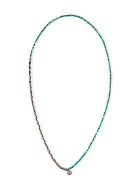 =silvarie=SUNKU39 日本制美式复古嬉皮松石珠拼银管珠日系项链