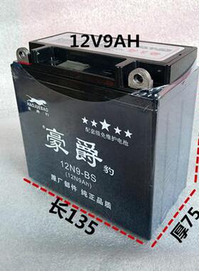 125摩托车电瓶12V9Ah钻豹太子跨骑车通用12v蓄电池12N9-4B-1