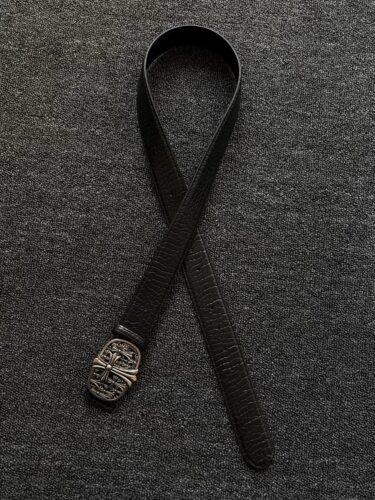 Jussing中古Vintage意大利手工缝制墓葬十字架腰带复古风百搭皮带