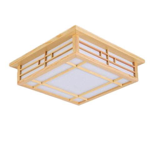 简约led卧室灯日式吸顶灯榻榻米实木北欧现客厅灯和室灯具原木
