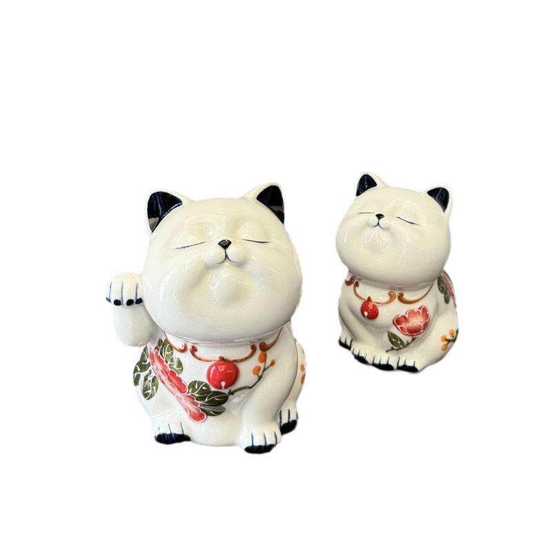 创意摆饰可爱陶瓷猫咪摆件客厅公室桌面装饰工艺品家居玄关摆设