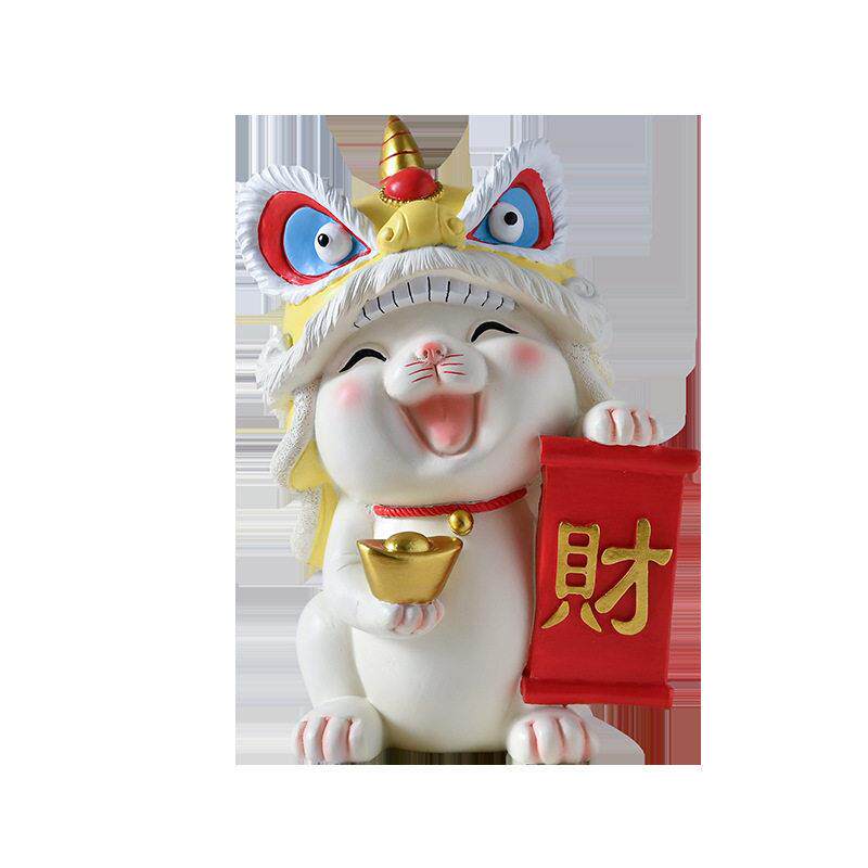 创意国潮招财猫摆件可爱中国风装饰品客厅吉祥物公司前台开业礼物