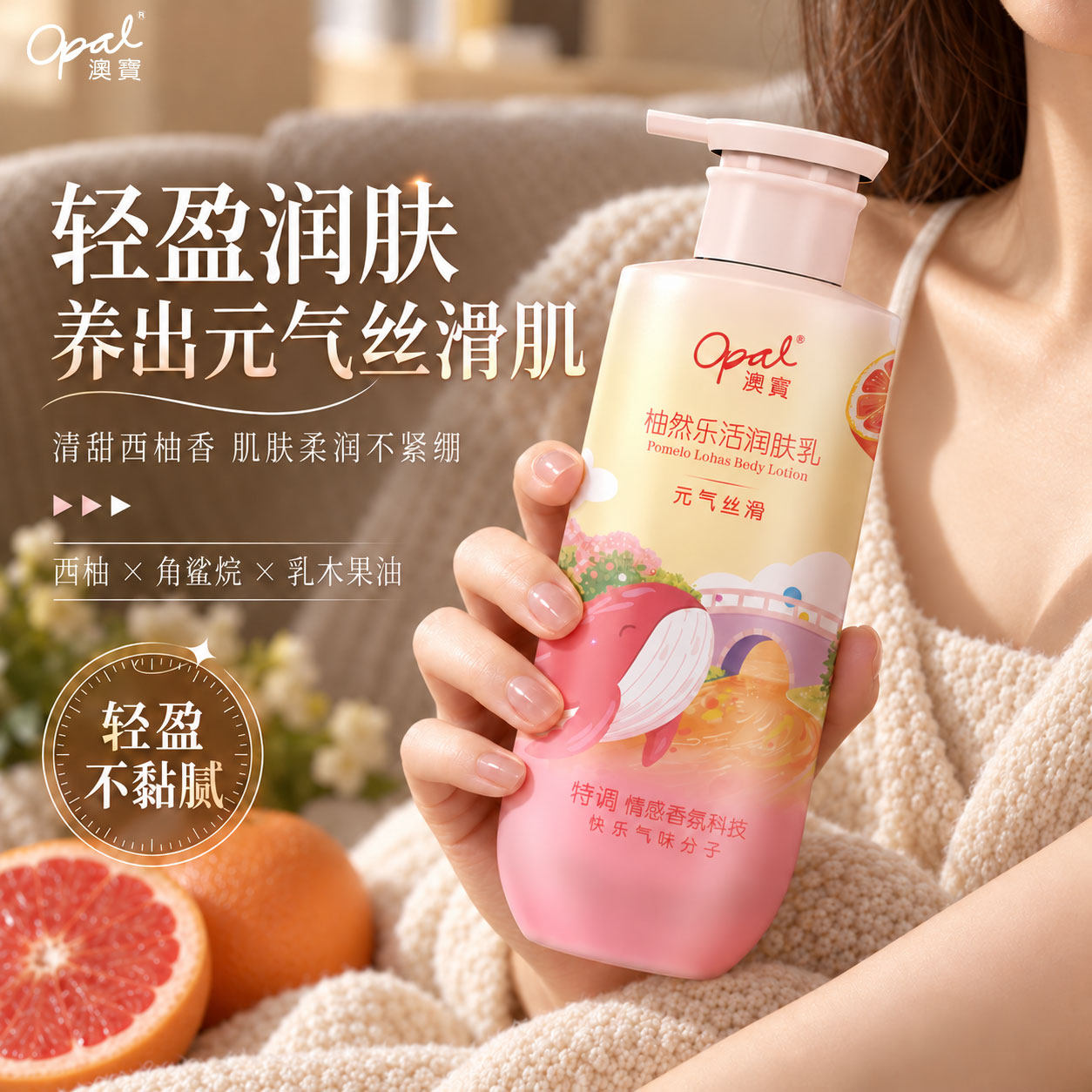 澳宝西柚角鲨烷长效保湿身体乳