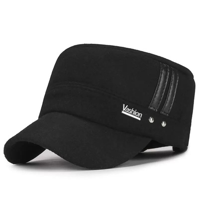 老年人帽子男冬天加厚保暖平顶帽中年护耳爷爷爸爸老头防风棉帽