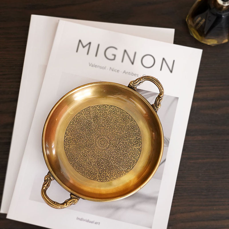 费灵家居黄铜复古手工轻奢茶几