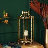 奢华装 中式 新古典进口黄铜大烛台 饰摆件样板房别墅酒店蜡烛台