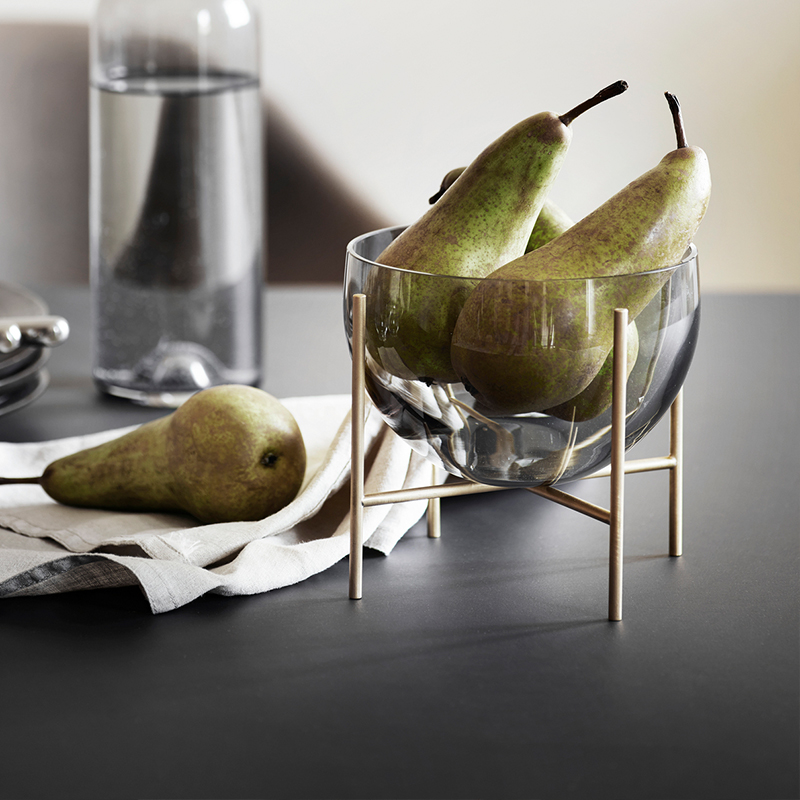 AUDO简约玻璃水果碗金属支架