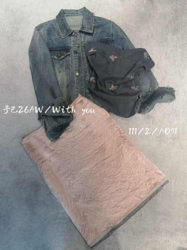 深圳26春夏新款小众设计师品牌予你Withyou复古牛仔短款外套