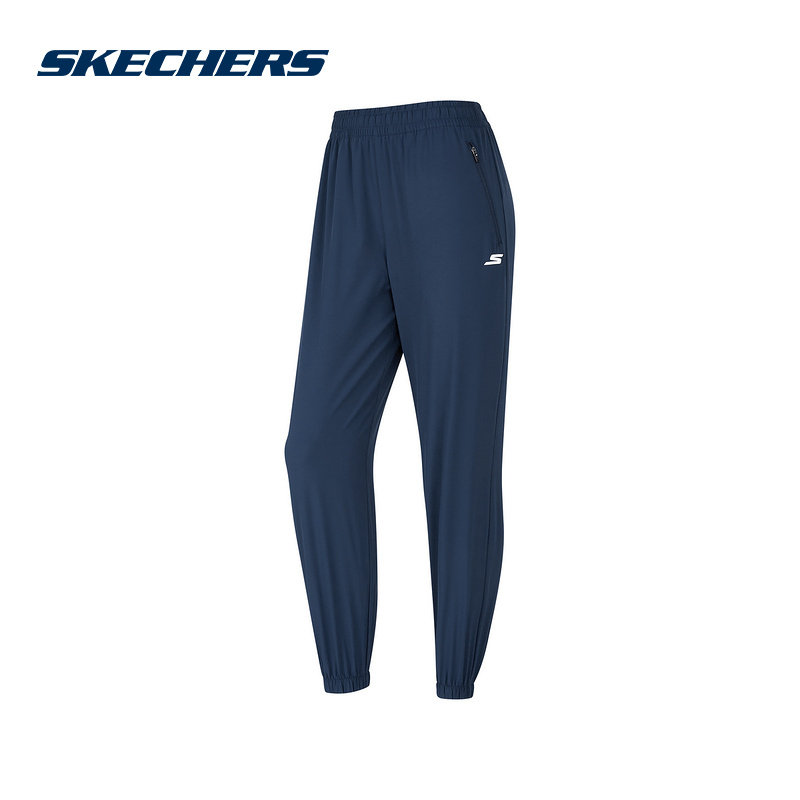 Skechers斯凯奇夏季女子跑步运动束脚裤梭织休闲裤 P224