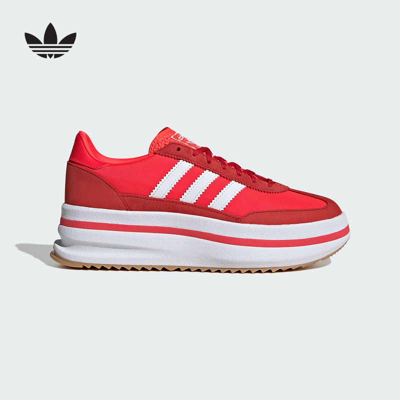 adidas阿迪达斯三叶草T头鞋2025秋女SL72堆叠设计厚底板鞋JR0915