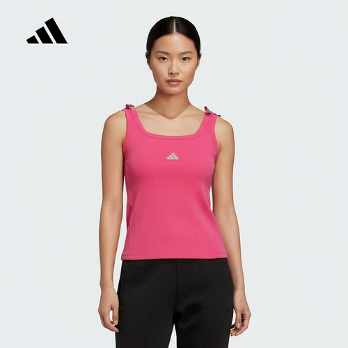 adidas阿迪达斯背心2026春女跑步健身瑜伽锻炼透气无袖T恤 KS0044
