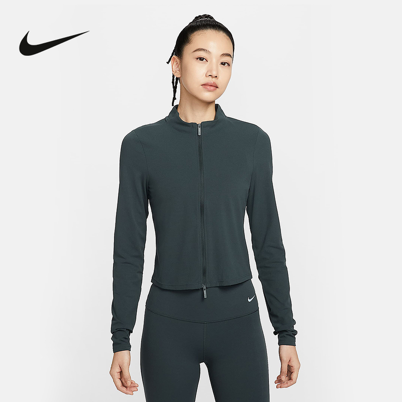 耐克针织衫女高腰款款上衣瑜伽健身透气紧身速干运动服FV7424-390