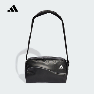 adidas阿迪达斯亮泽质感格子布小巧提包2025秋女单肩斜挎包JX4032