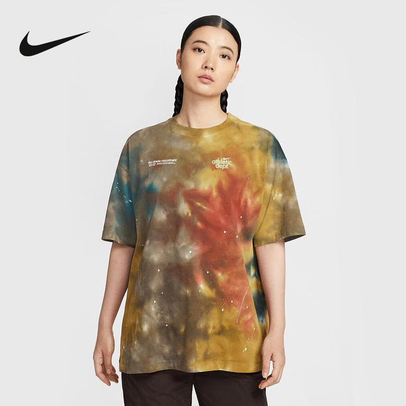 Nike耐克夏新款休闲扎染印花透气宽松短袖女子运动T恤 II0462-289