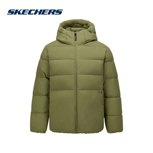 Skechers斯凯奇棉服男士秋冬季防泼水梭织连帽外套 P425M201/05HR