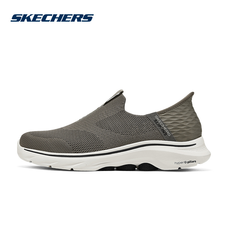 Skechers斯凯奇2025春季男一脚蹬健步鞋商务懒人休闲鞋216641-BRN
