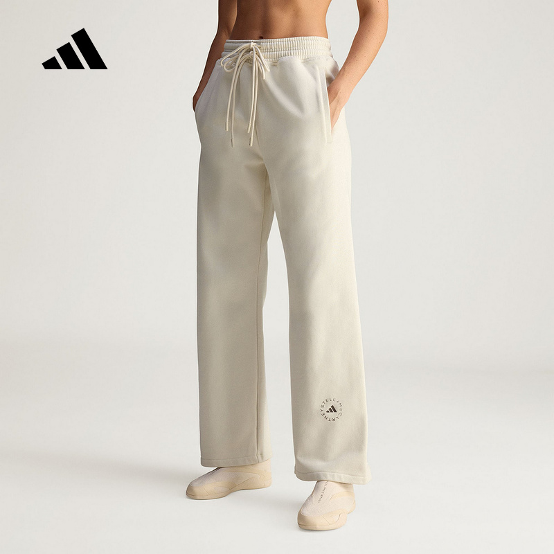 adidas阿迪达斯新款毛圈布直筒运动裤女Stella Mc针织长裤JX6772
