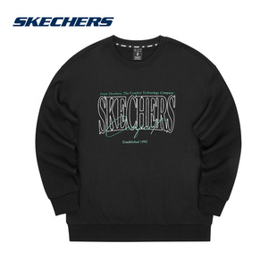 L324U059 中性针织休闲运动套头卫衣 0018 新款 Skechers斯凯奇冬季