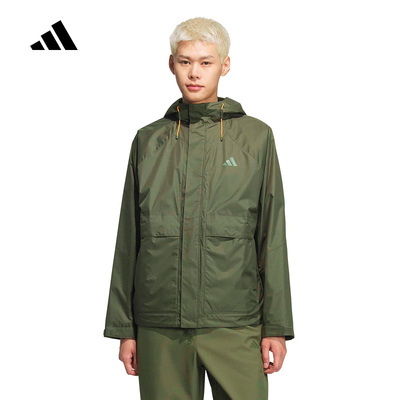 adidas阿迪达斯加绒户外防风连帽外套2026春男保暖梭织夹克KR2494