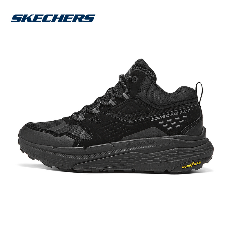 SKECHERS斯凯奇2024冬女中帮透气缓震休闲运动鞋 129168C-BBK