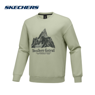P325M017 卫衣 027B 圆领舒适休闲运动男长袖 Skechers斯凯奇秋新款