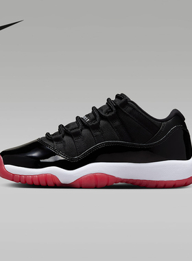 耐克女鞋大童鞋Air Jordan 11 AJ11黑红低帮复古篮球鞋FV5121-006