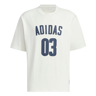 adidas阿迪达斯2024秋男大LOGO简约圆领oversize短袖T恤JM7232