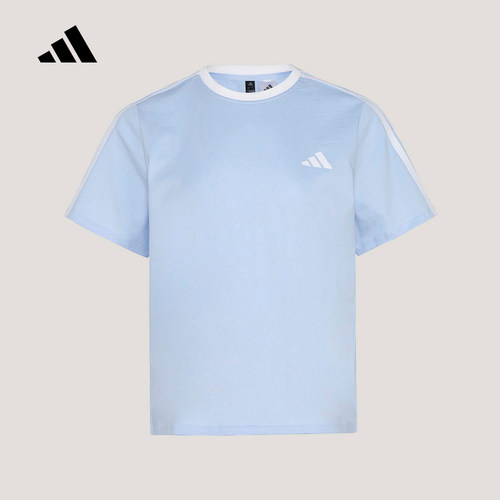adidas阿迪达斯2026夏女纯棉运动休闲舒适百搭圆领短袖T恤 KX2748