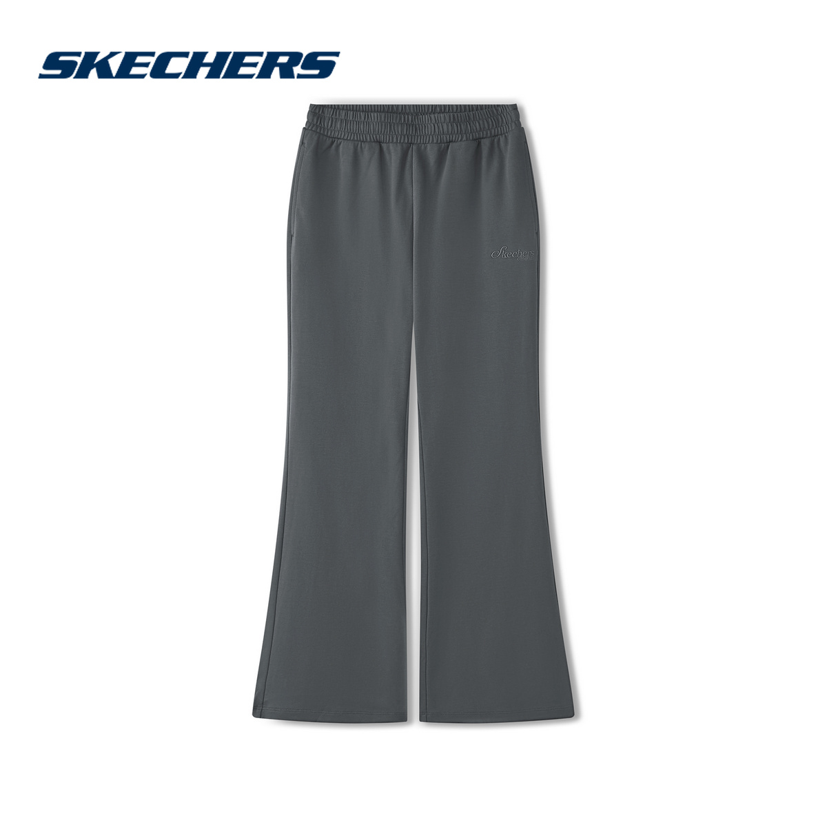 SKECHERS斯凯奇春季女裤运动裤休闲阔腿舒适微喇裤 L225W110-02KY