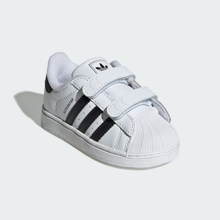 Adidas阿迪达斯童鞋男女童婴三叶草儿童贝壳头运动休闲板鞋JI3990
