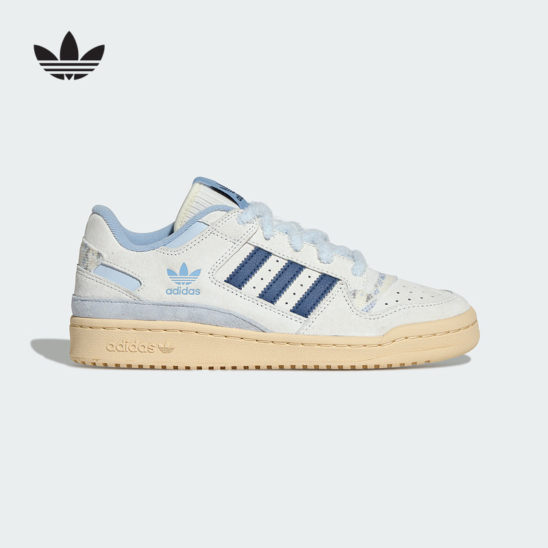 adidas阿迪达斯2026新款毛绒鞋带女FORUM LOW篮球风板鞋 KJ4299