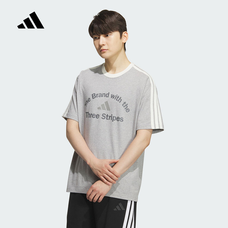 adidas阿迪达斯运动风三条纹半袖2025秋男LOOSE FIT短袖T恤KF2479
