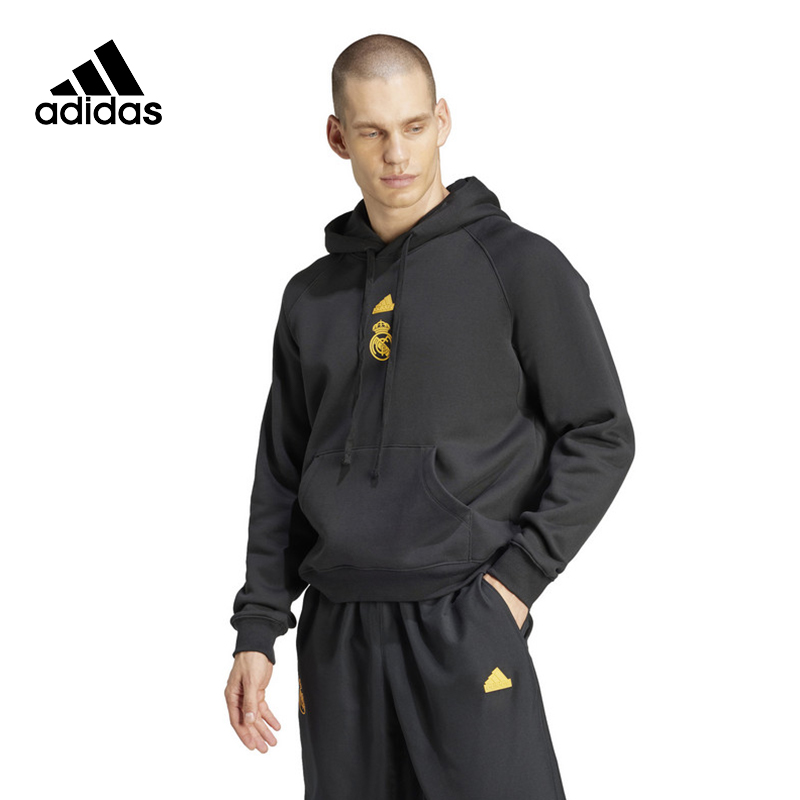 ADIDAS阿迪达斯秋季男子皇马足球运动训练休闲连帽卫衣套衫HY0626