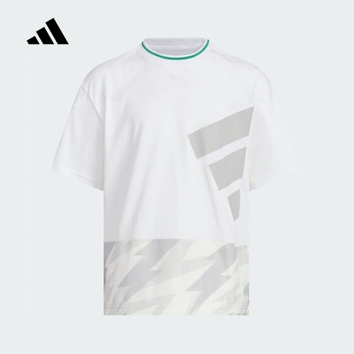 adidas阿迪达斯2025夏男大童运动休闲宽松短袖圆领T恤上衣 KA1003