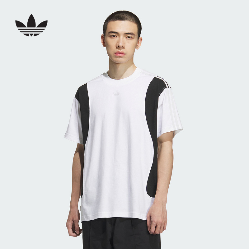 adidas阿迪达斯三叶草T恤2025秋TYSHAWN泰肖恩色块设计短袖KD1873