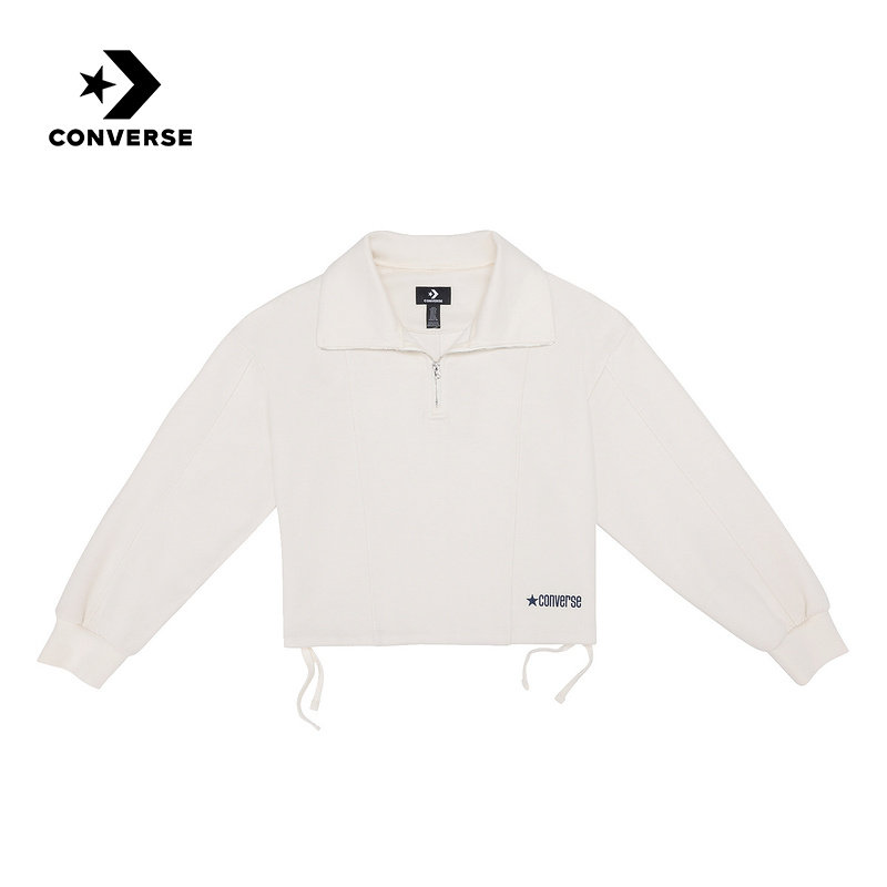 Converse匡威2026春女翻领运动卫衣半拉链休闲套头衫 WCJ410-W2Y