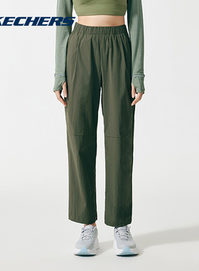 斯凯奇加绒闪穿裤女子秋冬宽松长裤运动保暖直筒裤P225W290