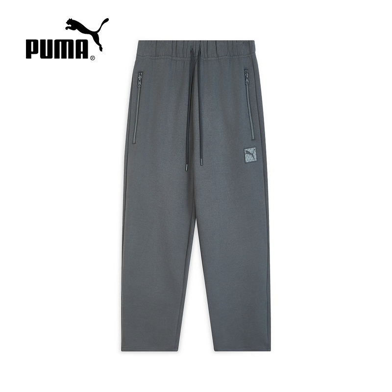 PUMA彪马冬季新款男子直筒宽松运动休闲裤针织抽绳长裤635709-44